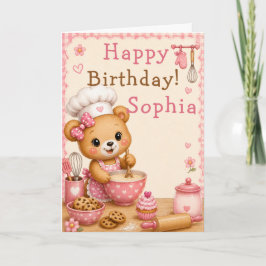 Verjaardagskaart 'Baking Bear Happy Birthday' Kaart