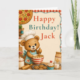 Verjaardagskaart 'Baking Bear Happy Birthday' Kaart