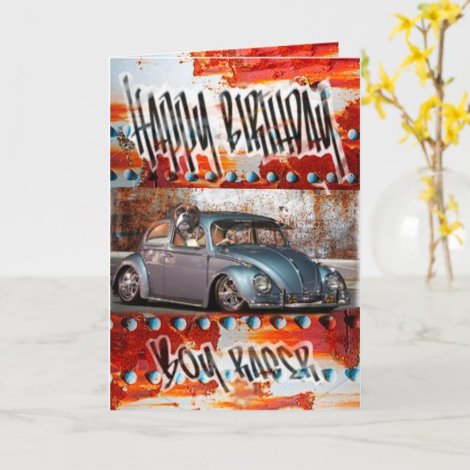 Verjaardagskaart Beatle Kaart (Gele Bloem)