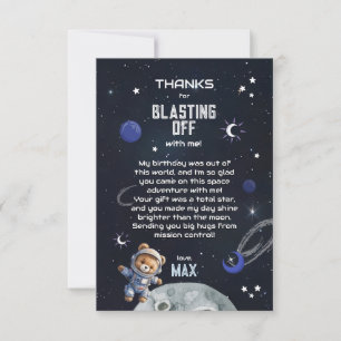 Verjaardagskaart bedanken astronaut in de buitenru bedankkaart