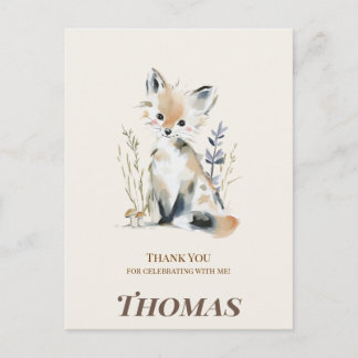 Verjaardagskaart bedanken bos-thema briefkaart