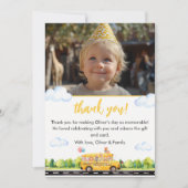 Verjaardagskaart bedankje schoolbus feestje kaart (Voorkant)