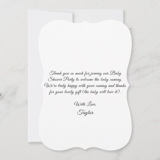 Verjaardagskaart Bedankt Baby Shower Mooie Dieren Kaart (Achterkant)