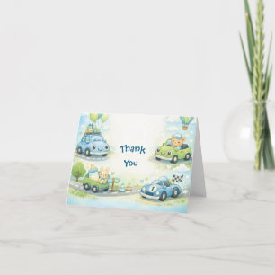 Verjaardagskaart bedankt jongen baby shower Auto T