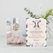 Verjaardagskaart bedankt voor de foto van de koebo (Staand voorkant)