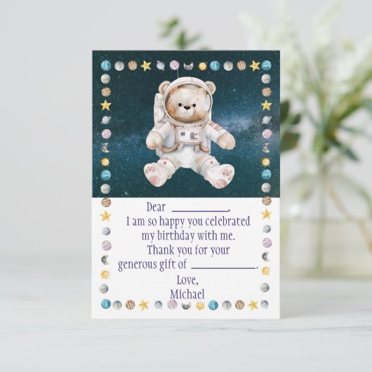 Verjaardagskaart bedankt voor de ruimte (Staand voorkant)