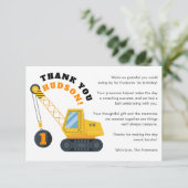 Verjaardagskaart bedankt voor hijskraan (Staand voorkant)