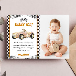Verjaardagskaart bedankt voor jongens raceauto fee kaart