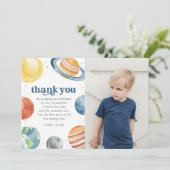 Verjaardagskaart bedankt voor Outer Space-verjaard Kaart (Staand voorkant)