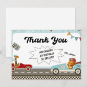 Verjaardagskaart bedankt voor Racing Car Engine Kaart (Voorkant / Achterkant)