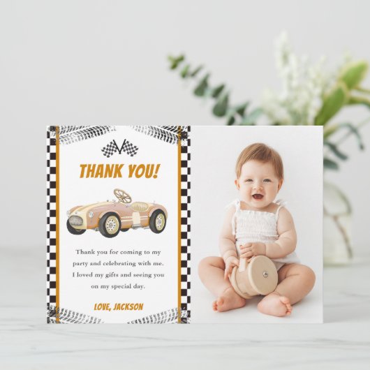 Verjaardagskaart bedankt voor verjaardagsfeestje j kaart (Staand voorkant)