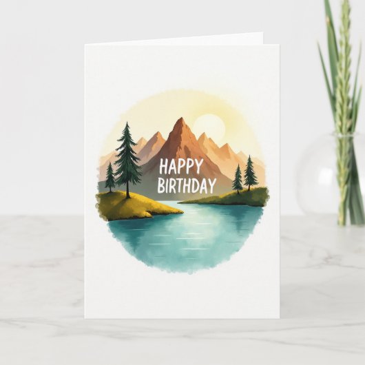 Verjaardagskaart Berglandschap Kaart (Voorkant)