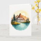 Verjaardagskaart Berglandschap Kaart (Gele Bloem)