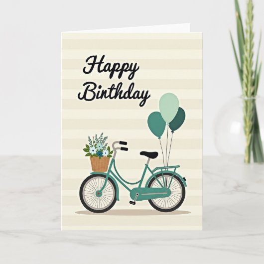 Verjaardagskaart Bicycle Blooms Kaart (Voorkant)