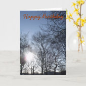 verjaardagskaart bij zonsopgang kaart (Gele Bloem)