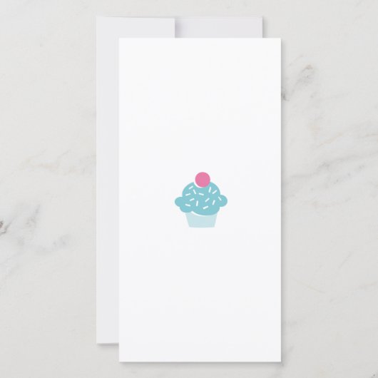 Verjaardagskaart Blauwe Cupcake (Achterkant)