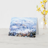 Verjaardagskaart blauwe golf kaart (Gele Bloem)