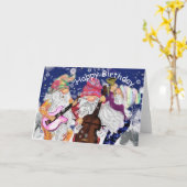 Verjaardagskaart Blij Gnoom Muziekband Kaart (Gele Bloem)