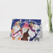 Verjaardagskaart Blij Gnoom Muziekband Kaart (Voorkant)