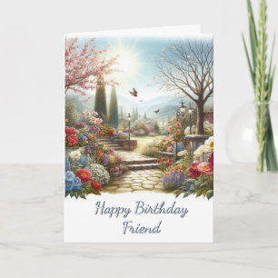 Verjaardagskaart Bloem Tuin Gelukkige Verjaardag V Kaart