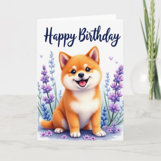 Verjaardagskaart Blossom Pup Kaart (Voorkant)