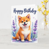 Verjaardagskaart Blossom Pup Kaart (Gele Bloem)