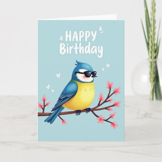 Verjaardagskaart Blue Bird Kaart (Voorkant)