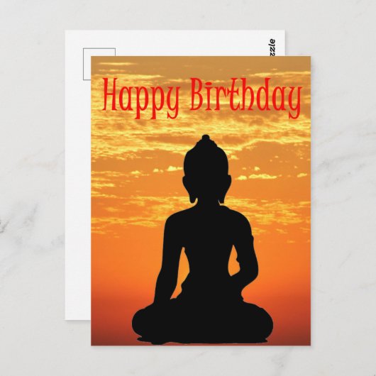 Verjaardagskaart_Boeddha Briefkaart (Voorkant / Achterkant)