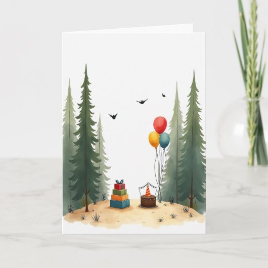 Verjaardagskaart Bos Cadeaus Kaart (Voorkant)