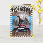 Verjaardagskaart breakdancer kaart (Gele Bloem)