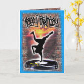 Verjaardagskaart breakdancer kaart (Gele Bloem)