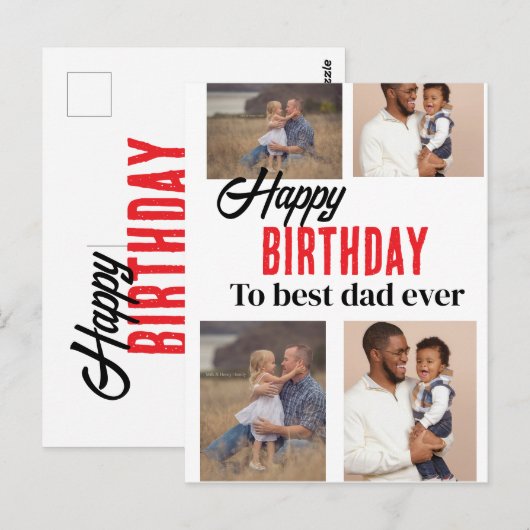 verjaardagskaart briefkaart (Voorkant / Achterkant)