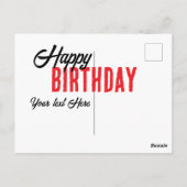 verjaardagskaart briefkaart (Achterkant)