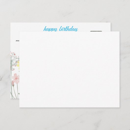 verjaardagskaart briefkaart (Voorkant / Achterkant)