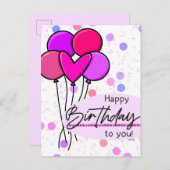 Verjaardagskaart Briefkaart (Voorkant / Achterkant)