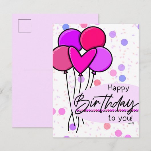 Verjaardagskaart Briefkaart (Voorkant / Achterkant)