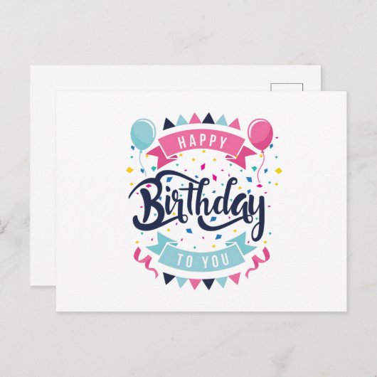 Verjaardagskaart Briefkaart (Voorkant / Achterkant)