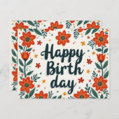 Verjaardagskaart. Briefkaart (Voorkant / Achterkant)