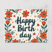 Verjaardagskaart. Briefkaart (Voorkant)