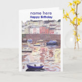 Verjaardagskaart, Brixham Harbour Devon UK Kaart (Gele Bloem)