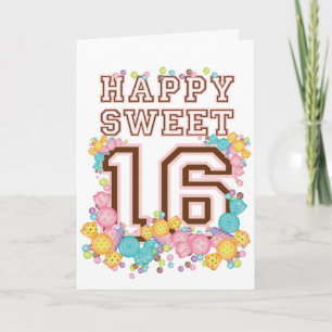 Verjaardagskaart Candy Land Happy Sweet 16 Kaart