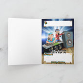 Verjaardagskaart cartoon DJ en MC Kaart (Binnen)