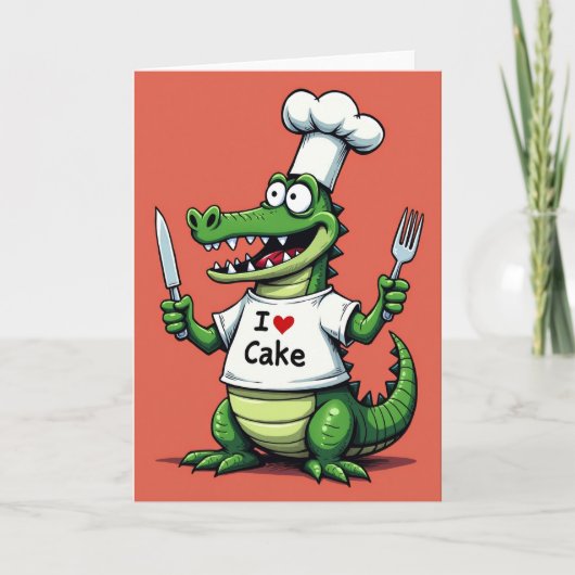 Verjaardagskaart Chef Alligator Kaart (Voorkant)