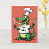 Verjaardagskaart Chef Alligator Kaart (Gele Bloem)