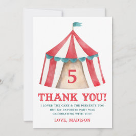 Verjaardagskaart Circus Tent Bedankt