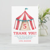 Verjaardagskaart Circus Tent Bedankt (Staand voorkant)