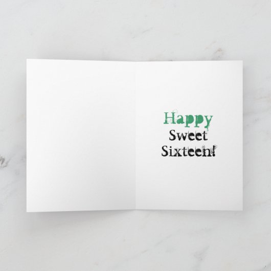 Verjaardagskaart Confetti Happy Sweet Sixteen Kaart (Binnen)
