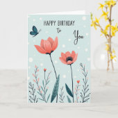 Verjaardagskaart Coral Bloom Kaart (Gele Bloem)