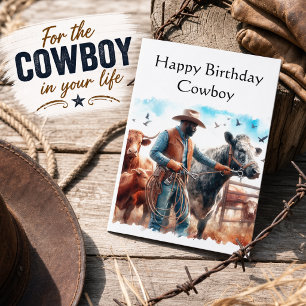 Verjaardagskaart Cowboy Groet Kaart