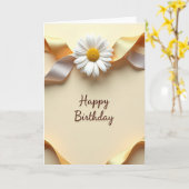 Verjaardagskaart Cream Daisy Kaart (Gele Bloem)